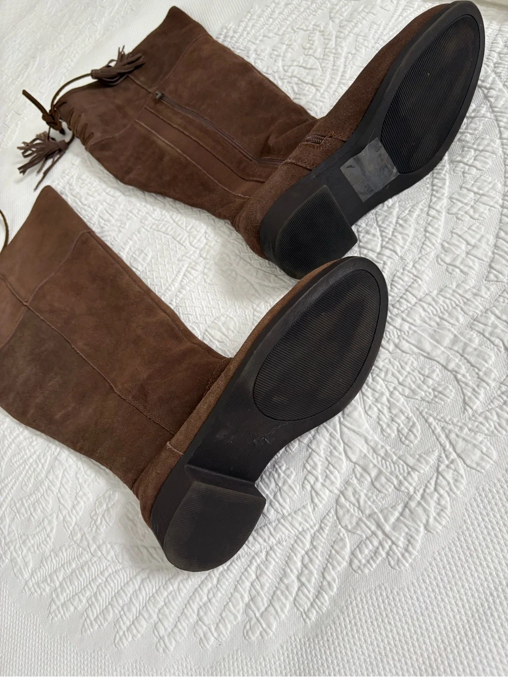 Torrid Women’s Tall Suede Lace-Back Riding Boots Brown over the knee 9W wide